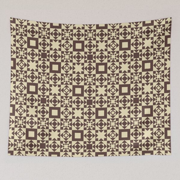 Item preview, Autumnal Farmhouse Quilt in Cream + Brown designed and sold by YesterdayColl.