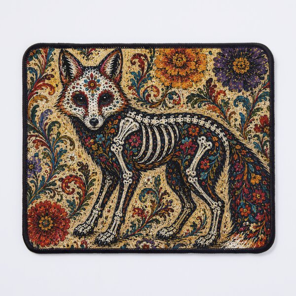 Item preview, Day of the Dead Folk Art Fox designed and sold by newnomads-art.