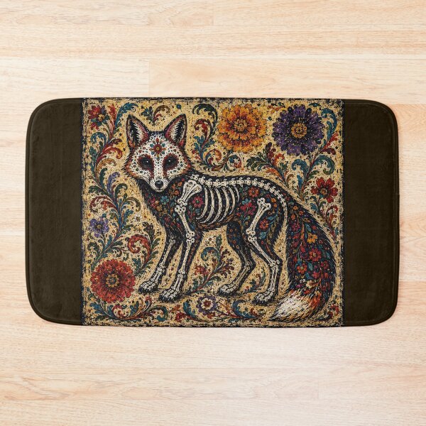 Item preview, Day of the Dead Folk Art Fox  designed and sold by newnomads-art.
