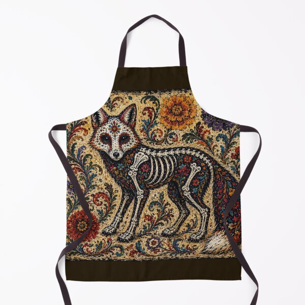 Item preview, Day of the Dead Folk Art Fox designed and sold by newnomads-art.