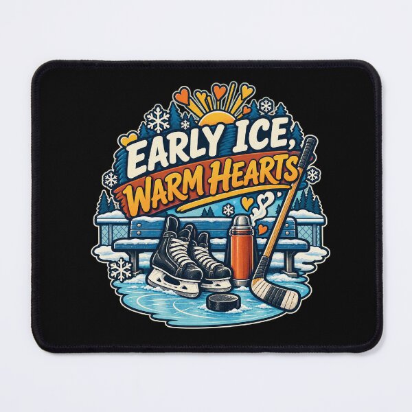 Item preview, Early Ice Warm Hearts Hockey Family Art designed and sold by CheerfulNest.