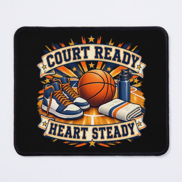 Item preview, Court Ready Heart Steady Basketball Family Art designed and sold by CheerfulNest.