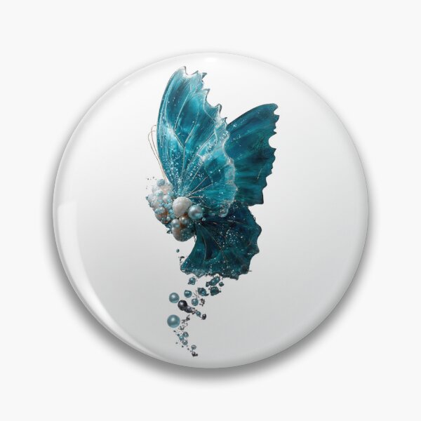 Item preview, Blue Ocean Pearl Butterfly With Bubbles designed and sold by LC&LCPlatform.