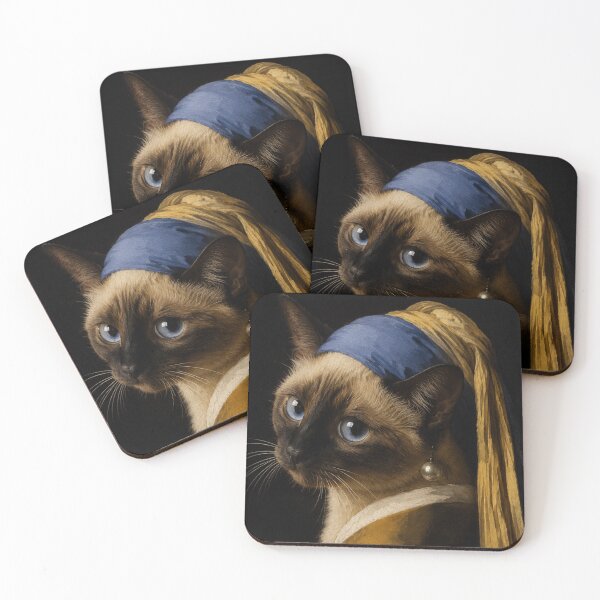 Item preview, Kitty with a Pearl Earring - Vermeer Cat Parody designed and sold by TheCatIsOnMyLap.