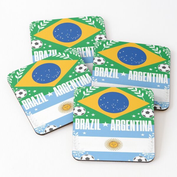Item preview, Brazil vs Argentina Minimalist Football Match Poster designed and sold by Nexus Space.