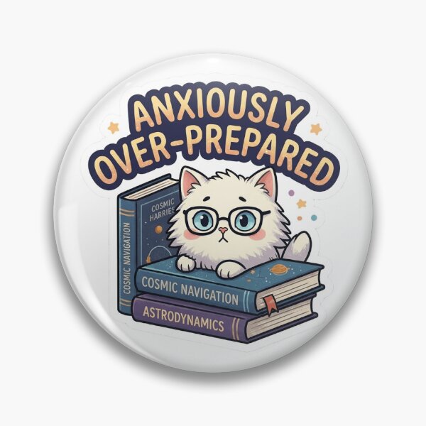 Item preview, Anxiously Over-Prepared Cute Cat Sticker Student & Book Lover Humor designed and sold by Sema Sema.