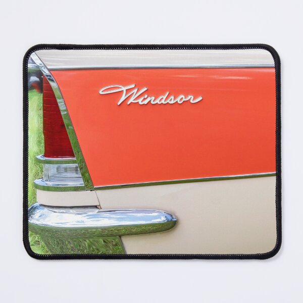 Item preview,  1957 Chrysler Windsor Desert Rose and Gauguin Red Technical Blueprint Car Poster designed and sold by RichFrancoCars.