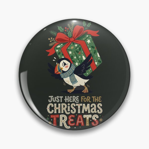 Item preview, Just Here for the Christmas Treats Puffin designed and sold by PunchDrop.