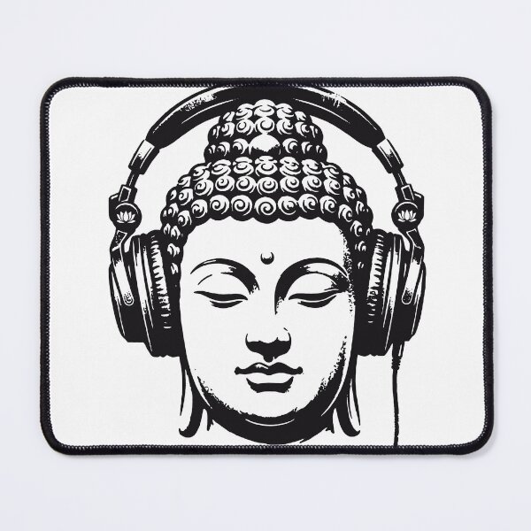 Item preview, Buddha with headphones designed and sold by MayMugs.