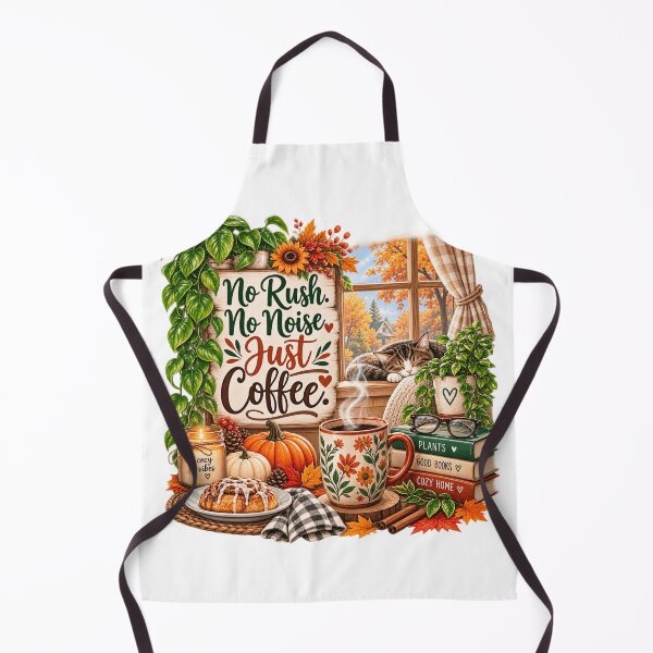 Item preview, No Rush No Noise Just Coffee – Cozy Fall Coffee & Plant Lover designed and sold by CottageGardenCo.