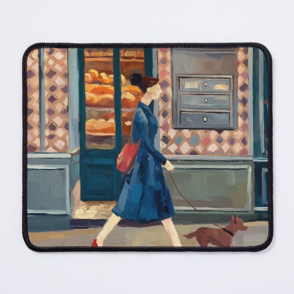 Item preview, Evening Walk Past the Boulangerie – Parisian Street Scene Art designed and sold by CARRAANN.