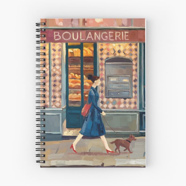 Item preview, Evening Walk Past the Boulangerie – Parisian Street Scene Art designed and sold by CARRAANN.