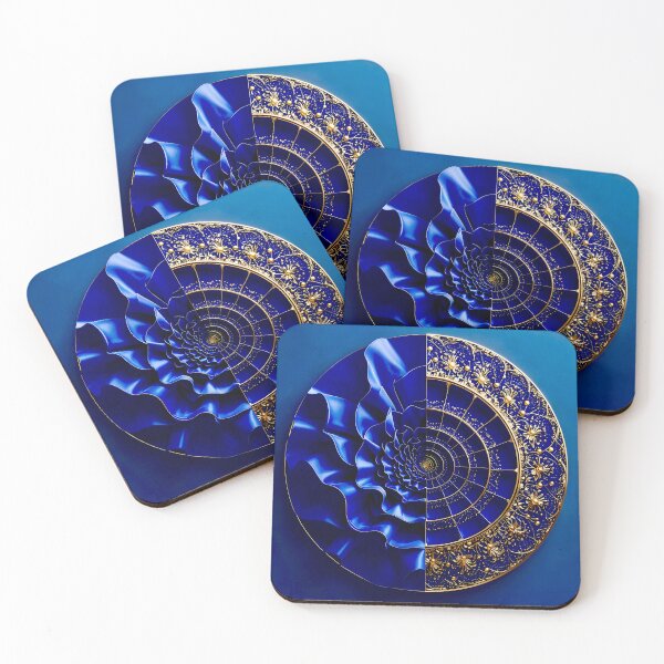 Item preview, Intricate Duality of Royal Navy Velvet and Gold Filigree designed and sold by Vicky Brago-Mitchell®.