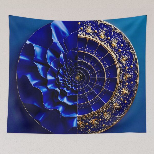 Item preview, Intricate Duality of Royal Navy Velvet and Gold Filigree designed and sold by Vicky Brago-Mitchell®.