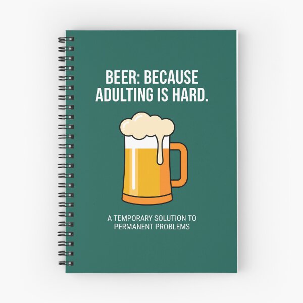 Item preview, Beer, because being an adult is hard. designed and sold by MyHappyArtShop.