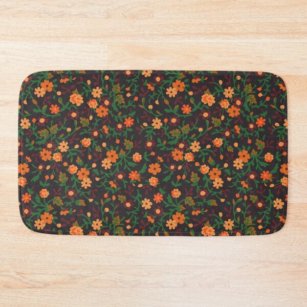 Item preview, Vintage Cottagecore Calico Floral in Autumnal Brown + Orange designed and sold by YesterdayColl.
