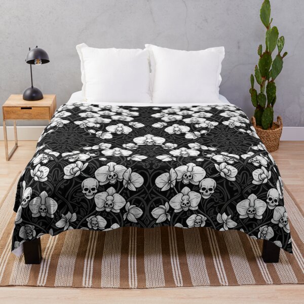 Item preview, Gothic Skull Orchids Pattern Dark Floral designed and sold by Owcomm.