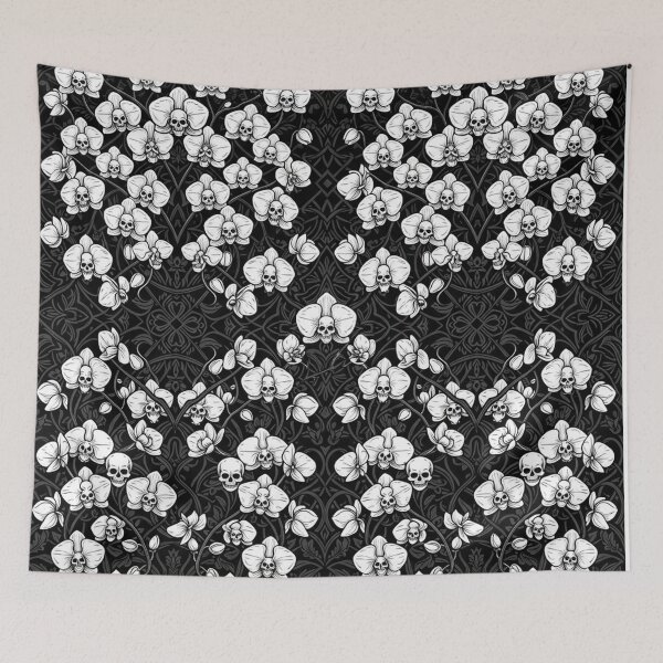Item preview, Gothic Skull Orchids Pattern Dark Floral designed and sold by Owcomm.