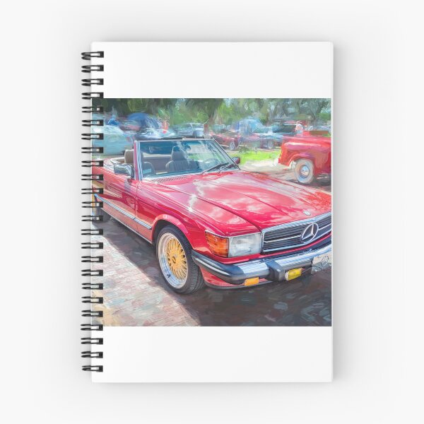 Item preview, Classic Red Mercedes 560SL R107 Convertible Art Print designed and sold by RichFrancoCars.