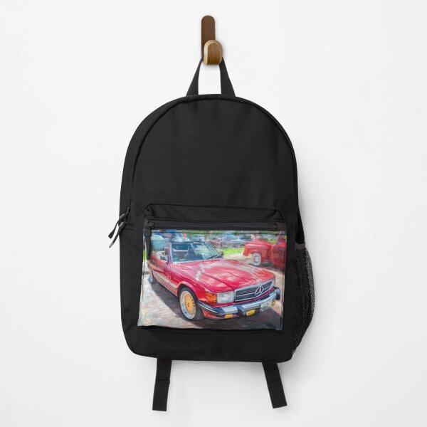 Item preview, Classic Red Mercedes 560SL R107 Convertible Art Print designed and sold by RichFrancoCars.