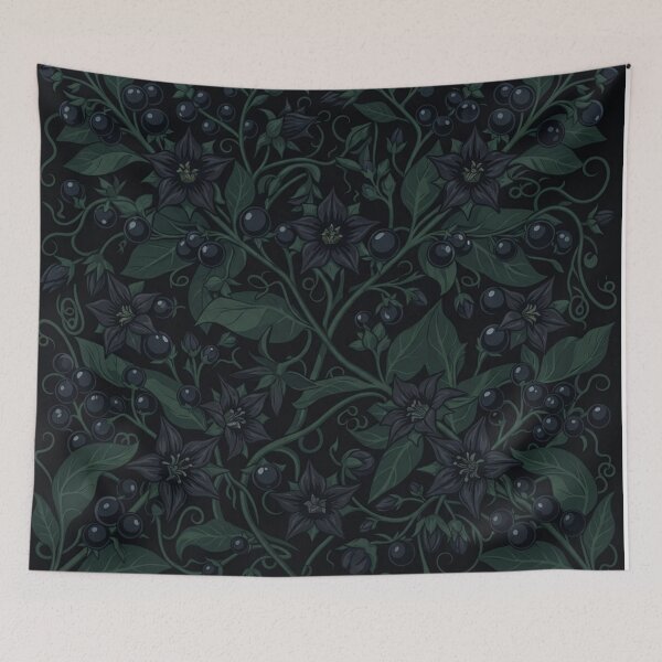 Item preview, White Moonflower Blossoms Night Pattern designed and sold by Owcomm.