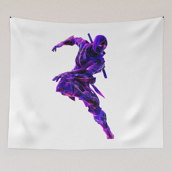 Item preview, Neon purple Ninja Warrior Action Pose  designed and sold by LC&LCPlatform.