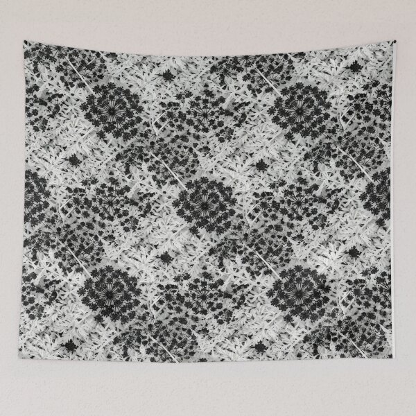 Item preview, Monochrome Queen Annes Lace Floral Garden Pattern designed and sold by Owcomm.
