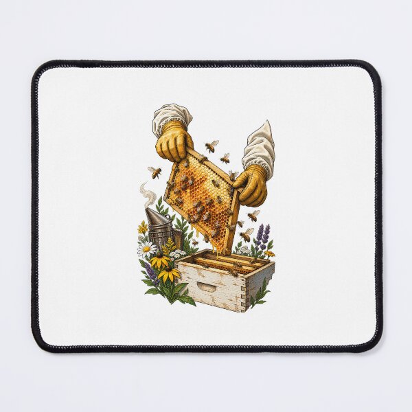 Item preview, Beekeeping Honey Bee and Beekeeper Illustration designed and sold by AMICO77.