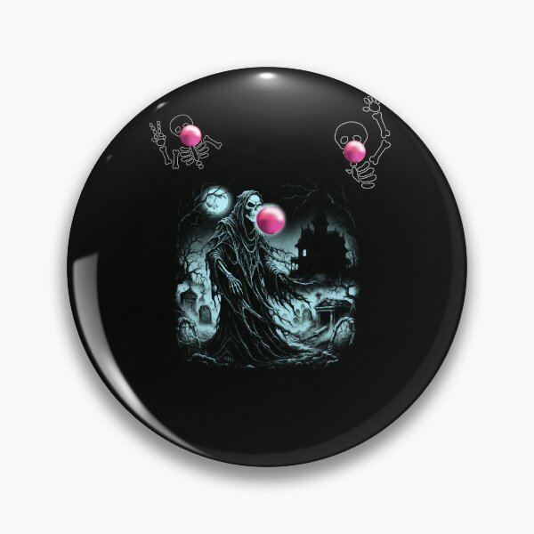 Item preview, Grim Reaper Blowing Bubble Gum While Walking Through a Cemetery on Halloween Night designed and sold by Szpaku desart .