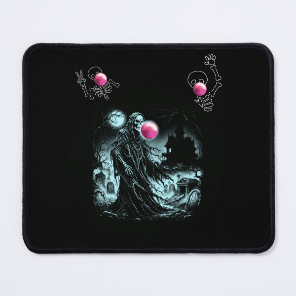 Item preview, Grim Reaper Blowing Bubble Gum While Walking Through a Cemetery on Halloween Night designed and sold by Szpaku desart .