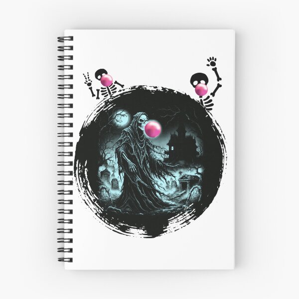 Item preview, Grim Reaper Blowing Bubble Gum While Walking Through a Cemetery on Halloween Night designed and sold by Szpaku desart .