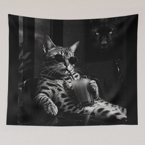 Item preview, Bengal Cat In His Aura – Cool Cat With Sunglasses and Juice designed and sold by minstore.