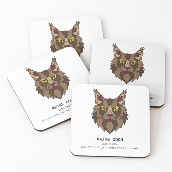 Item preview, Geometric Maine Coon Cat designed and sold by AnimalsKnowAll.
