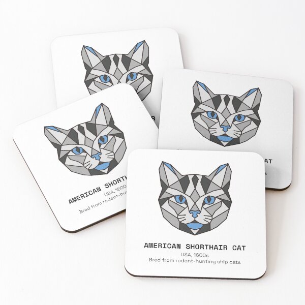 Item preview, Geometric American Shorthair Cat designed and sold by AnimalsKnowAll.