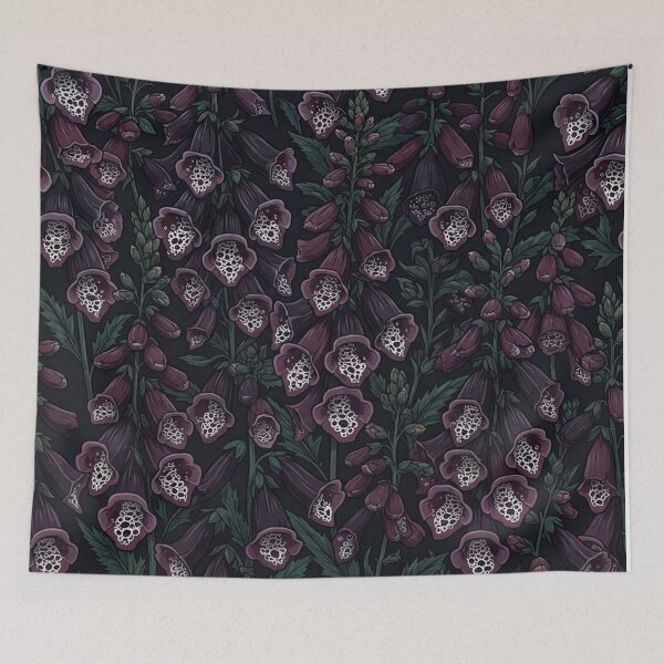 Item preview, Dark Purple Foxglove Botanical Floral Pattern designed and sold by Owcomm.