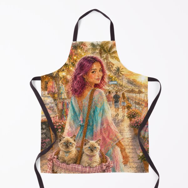 Item preview, Sunny Beach vacation with cats designed and sold by AnjaSarahArt.
