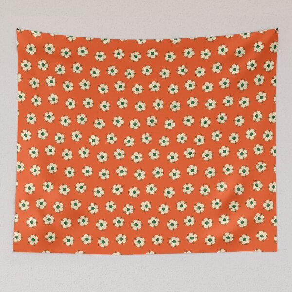 Item preview, Ditsy Daisy Feedsack Floral in Orange designed and sold by YesterdayColl.