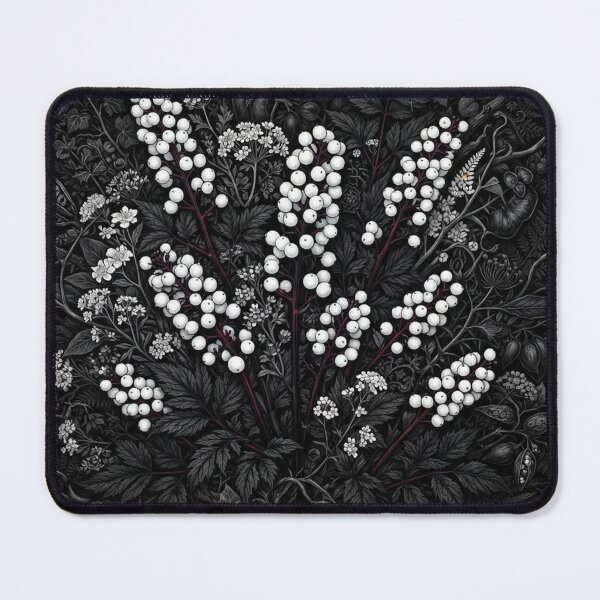 Item preview, Dark Botanical Monochrome Floral Night Pattern designed and sold by Owcomm.