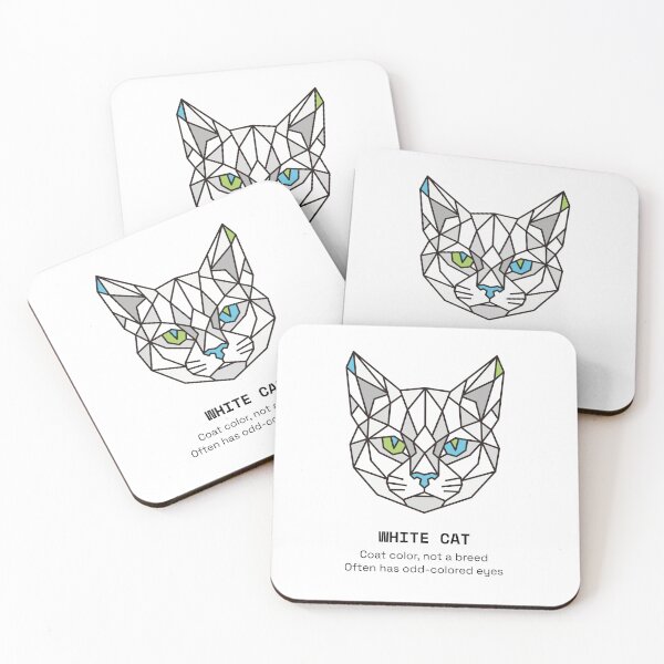 Item preview, Geometric White Cat  designed and sold by AnimalsKnowAll.
