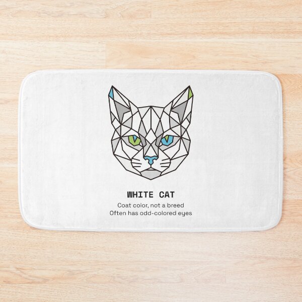 Item preview, Geometric White Cat  designed and sold by AnimalsKnowAll.