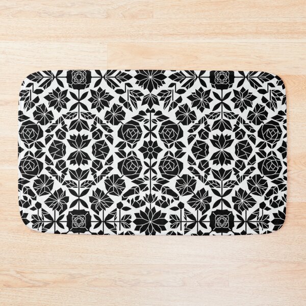 Item preview, Geometric Black And White Floral Pattern designed and sold by Owcomm.