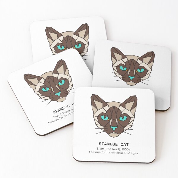 Item preview, Geometric Siamese Cat designed and sold by AnimalsKnowAll.