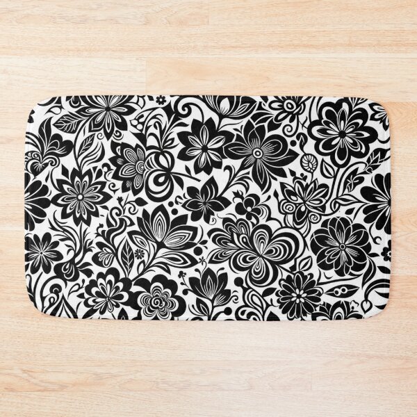 Item preview, Elegant Black And White Floral Pattern designed and sold by Owcomm.