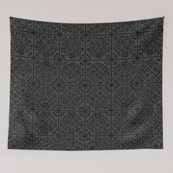 Item preview, Dark Floral Geometric Grid Pattern Elegance designed and sold by Owcomm.