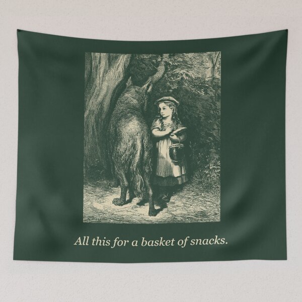 Item preview, All This For a Basket of Snacks — Vintage Red Riding Hood Tee designed and sold by Core-E.
