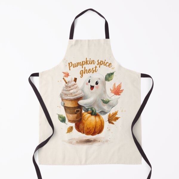 Item preview, Happy Ghost with Pumpkin Spice Latte designed and sold by Helenaphotoart.