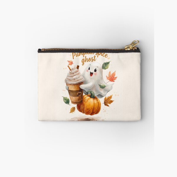Item preview, Happy Ghost with Pumpkin Spice Latte designed and sold by Helenaphotoart.