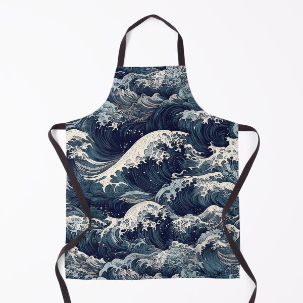Item preview, Japanese Wave Pattern Hokusai Indigo Blue Ocean designed and sold by Nine Lives Studio.