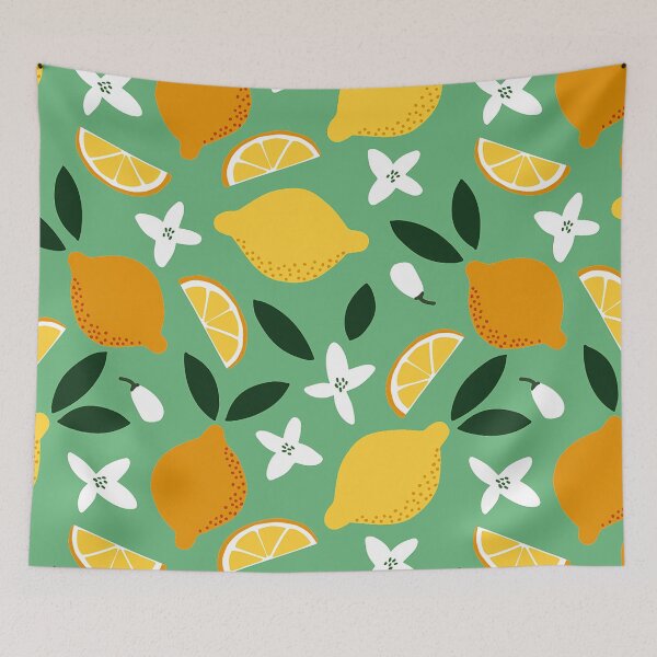 Item preview, Lemons And Oranges Fruit Pattern On Mint Green designed and sold by DEC02.