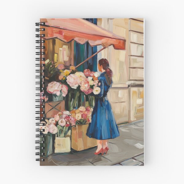 Item preview, Parisian Flower Stall Vignette - Retro Aesthetic Street Life Art designed and sold by CARRAANN.